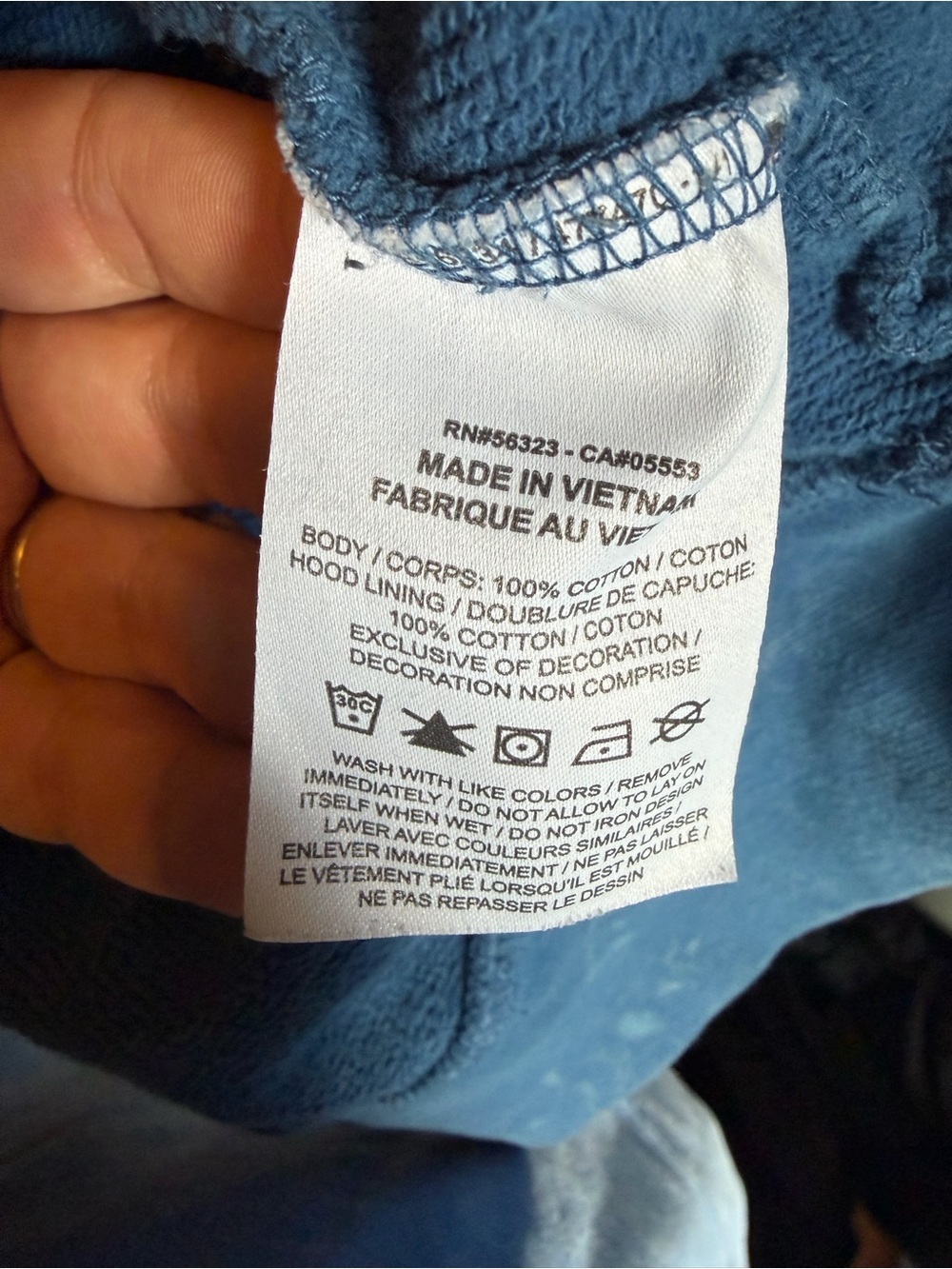 Jordan Vintage Washed Blue Hoodie with Jumpman Patch - Picture 5 of 5